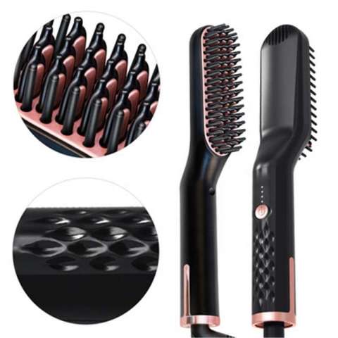 Custom Wholesale straightener comb Mens Round Amazon hot selling men's electric styling comb beard comb Straight hair brush