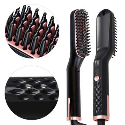 Custom Wholesale straightener comb Mens Round Amazon hot selling men's electric styling comb beard comb Straight hair brush